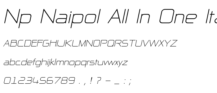 NP Naipol All in One Italic police